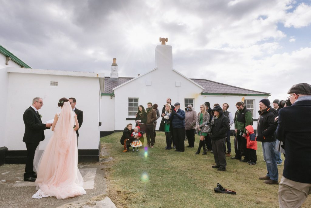 wedding outside fanad lighthouse