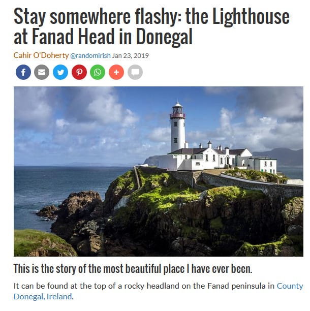 Fanad Lighthouse Features in Irish Central