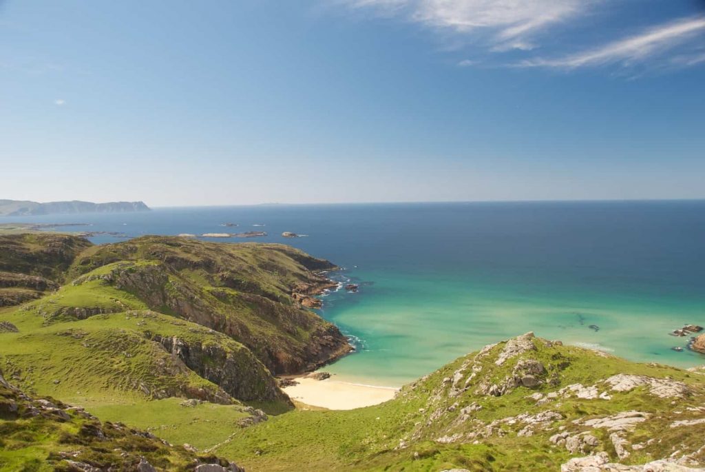 view of the coast and sea