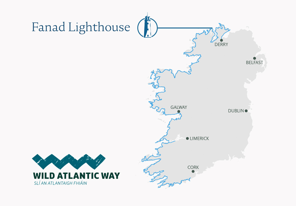 fanad lighthouse on wild Atlantic way map