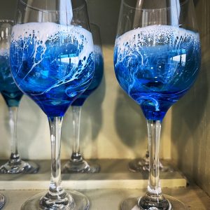 Lisa Huges Pair of Wine Glasses